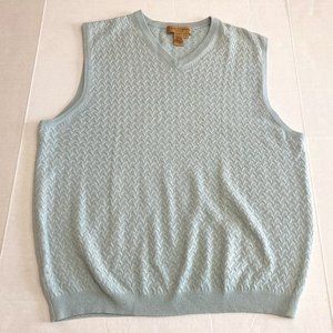 Tricots St Raphael Collection Sweater Cable Knit Vest Silk Cashmere Green Size L